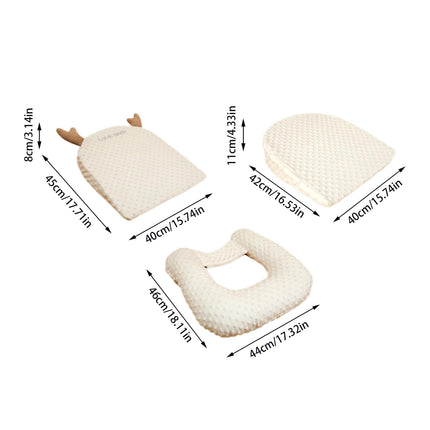 Wedge Pillow Anti Reflux, 3-Piece Wedge Pillow Bed Reflux Pillow Anti-Colic, Wedge Pillow U-Positioning Pillow Side Support Pillow with Memory Foam, Washable Nursing Pillow Triangles Ramp Pad (Beige#)