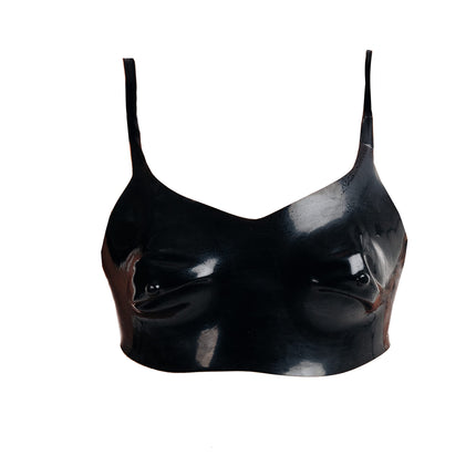 Rubberfashion Latex Bustier with Cups - molded - Latex Bra for women and ladies black 0.4mm M