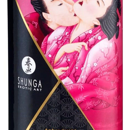 Shunga Heating Effect Massage Oil Aphrodisiac, White, Raspberry Emotion, 100 ml