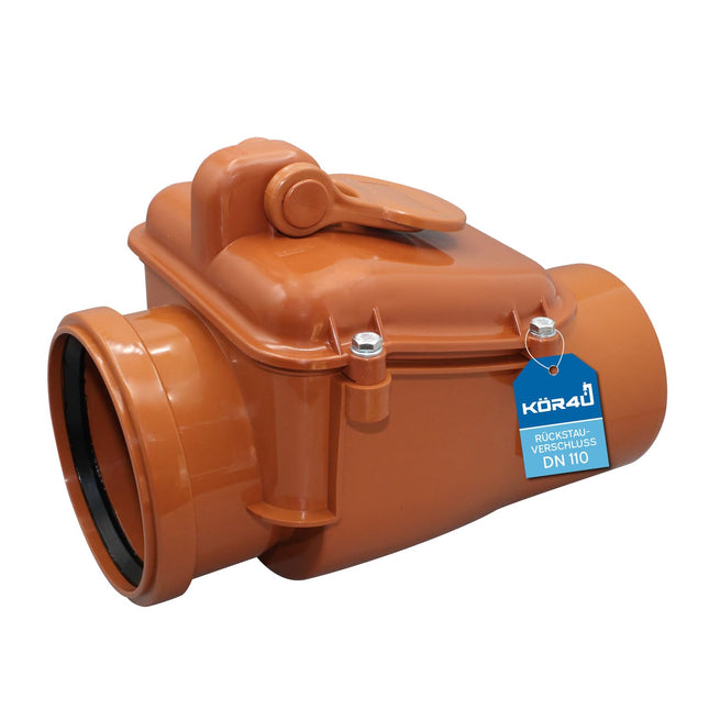 kör4u backflow flap DN 110, orange, wastewater, rat protection, backflow preventer (DN 110)