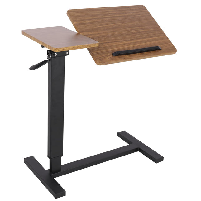 FATIVO Side Table Height Adjustable Overbed Table Foldable: 73.5-97 cm Nursing Table with Wheels Laptop Table with Tilting Desktop - Hospital Table Sofa Table for Living Room Bedroom 97x75.5x40.8 cm