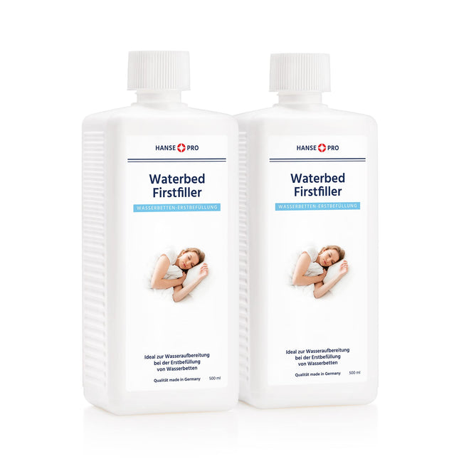 Hanse Pro Waterbed Firstfiller, 2 x 500 ml I Optimal first filling of waterbeds I Extra strong protection I Waterbed care I Special conditioner I Highly effective against bacteria and algae