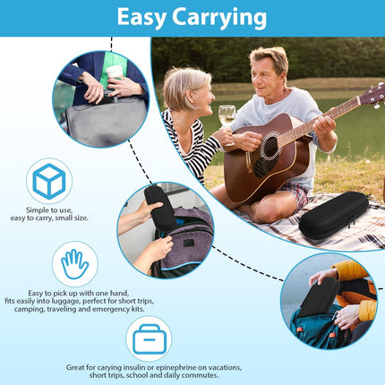 ACWOO Insulin Cooler Bag with 2 Ice Packs, TSA Approved Diabetic Bag for Pen, Diabetic Accessories, Epipen, Syringes, Travel Diabetic Bag, Black