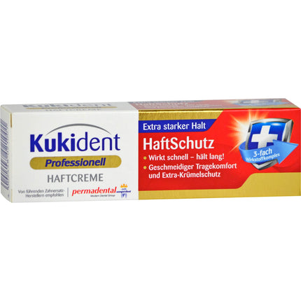 Kukident Professional Adhesive Cream - Adhesive protection for dentures, extra strong hold - Fast, long-lasting effect - 1 x 40 g