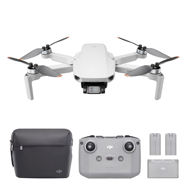 DJI Mini 2 Fly More Combo, Ultralight Foldable Camera Drone, 3-Axis Gimbal with 4K Camera, 12 MP, 31 min Flight Time, Three Batteries, OcuSync 2.0, 10 km HD Video Transmission, Drone for Beginners, Gray