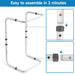 Foot Blanket Lifter, 25.2-26.8 inch Height Adjustable Bed Cradle for Feet, Foot Tent Blanket Support Holder with 4 Clips for Legs, Knees, Ankles, Post-Surgery, Arthritis