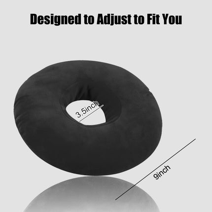 UKTYUAS Piercing Pillow with Hole, For Ear Against Earache, Donut Pillow, Ear Cushion, Sleeping Ring for Side Sleepers for Pain Relief, Pillow, Ear Cushion (Black)