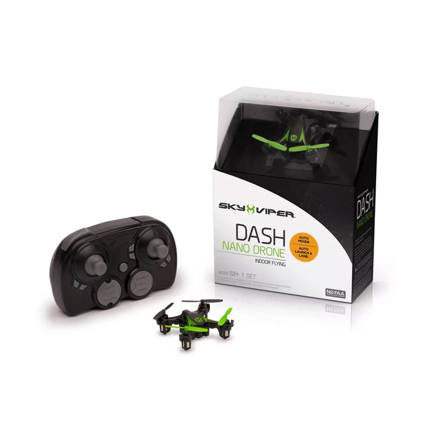 Sky Viper Dash Nano Drone Black/Green, 2 x 2 x 0.7 inches