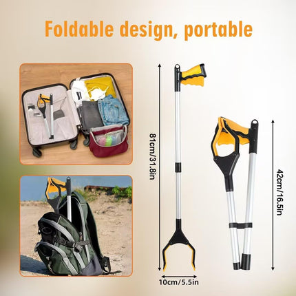81cm Grabber for Seniors – Folding Grabber with Magnetic Grabber Arm – 360° Rotatable Garbage Picker Grabber – Non-Slip Rubber Grabber – Ergonomic Grabber for Seniors