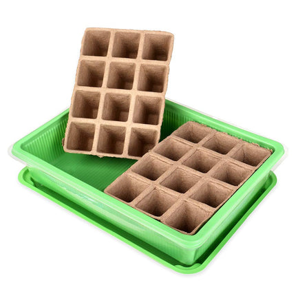 Schramm® 2 pieces cultivation set greenhouse cultivation tray pots indoor greenhouse 27 x 19 x 11 cm for 48 cultivation pots cultivation set mini greenhouse