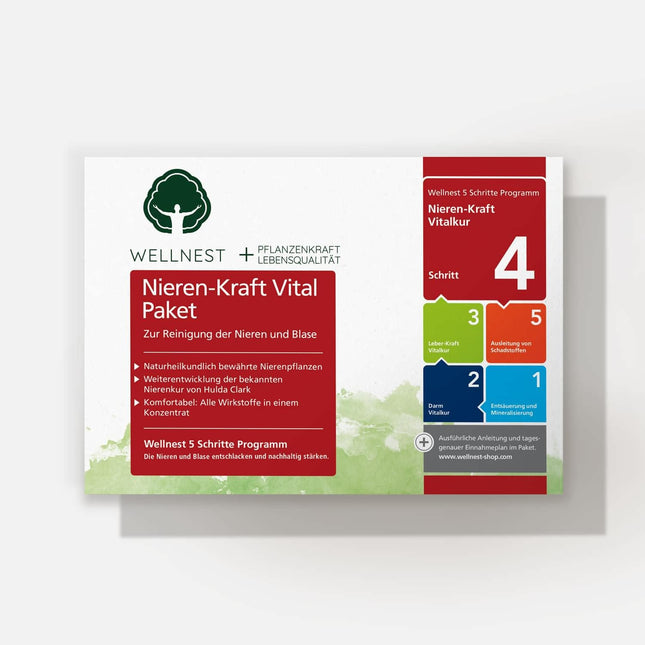 Wellnest Kidney Power Detox Treatment Package (detoxification treatment package for 30 days of kidney cleansing according to Hulda Clark) - 100% plant-based - easy to use, including magazine