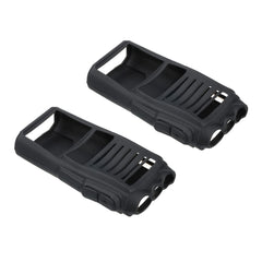 PATIKIL 2 Pack Two-Way Radio Holder Silicone Walkie Talkie Protective Covers Rubber Soft Case Black for PT-UV82 Radios