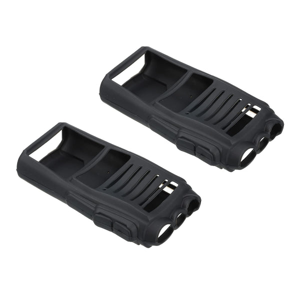 PATIKIL 2 Pack Two-Way Radio Holder Silicone Walkie Talkie Protective Covers Rubber Soft Case Black for PT-UV82 Radios