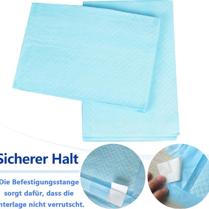Disposable incontinence bed pads 60x90cm, 25 pieces, waterproof and ultra-absorbent bed pads with fixing strips for babies, adults and seniors