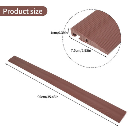 Door threshold ramp, 90 x 7.5 x 1CM / 1.5CM / 2CM wheelchair ramp PVC threshold ramp, door threshold ramps for wheelchairs, walkers or e-scooters (brown, 1CM)