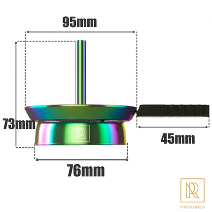 M. ROSENFELD Shisha chimney attachment 8cm Flic-Flac – elegant chimney for clay head, silicone head, ceramic head, stone head, chimney head with rainbow effect