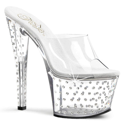 Pleaser STARDUST-701, women's platform sandals, transparent (transparent (Clr/Clr)), 39 EU (6 women's UK)