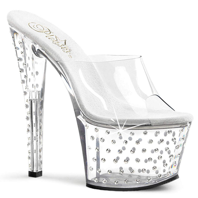 Pleaser STARDUST-701, women's platform sandals, transparent (transparent (Clr/Clr)), 39 EU (6 women's UK)