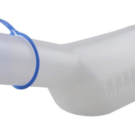 Medi-Inn urine bottle PP for men, milky | 1 liter capacity | autoclavable | with cleaning brush