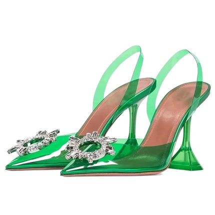 AQQWWER Heels Transparent High Heel Women's Sandals High Heel Straps Women's Shoes (Size: 37 EU)