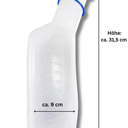 Medi-Inn Urinal Bottle PP for Men, Milky White | 1 Liter Capacity | Autoclavable | 1 Piece