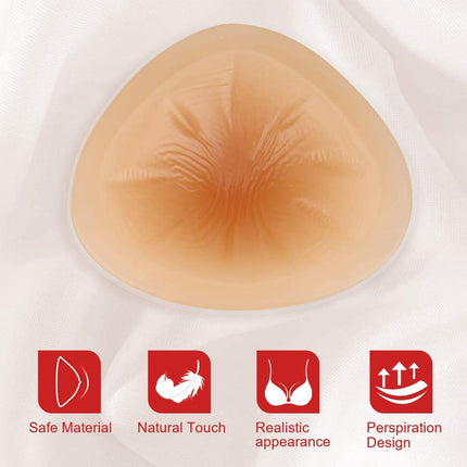 ONEFENG Mastectomy Breast Prosthesis for Women, Triangle Mastectomy Prosthesis Silicone Breast Concave Bra Enhancer Inserts Pads (1 Piece)