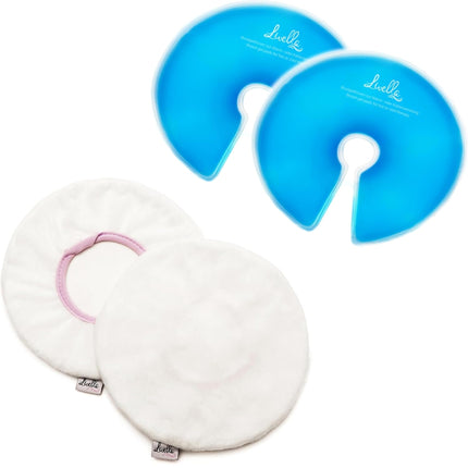 Livella Breast Gel Cushion 3-in-1 Cooling &amp; Heating Pad for Breast &amp; Breastfeeding - Can be used with a breast pump - Relaxing &amp; stimulates milk flow - 2 thermal pads &amp; 2 protective fleeces