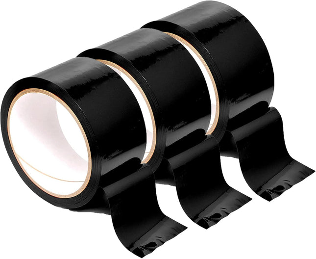 Love69Toys Ouch! - Bondage Tape 20m long - 5cm wide 3PC Static-Free Design Tape, Versatile Bondage SM Tape for Sexual Sex Play Couples Women Men (Black)