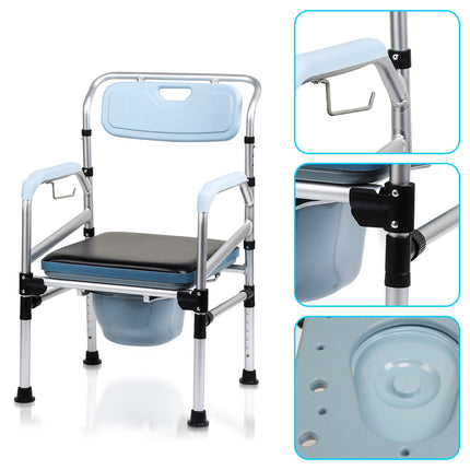 Sonnewelt toilet chair for seniors, height-adjustable toilet chair with armrests and backrest, anti-slip toilet chairs, commode, load capacity up to 160 kg