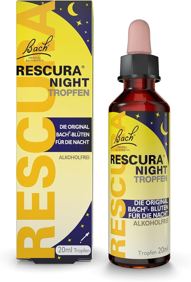 Original Bach RESCURA NIGHT drops alcohol-free: (formerly Rescue) Bach flower mixture + White Chestnut, 20ml