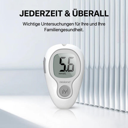 Blood glucose meter set, 100 test strips, 100 lancets, 1 blood glucose meter, 1 lancing device, diabetes test set without coding, glucometer with large display, glucometer for home use