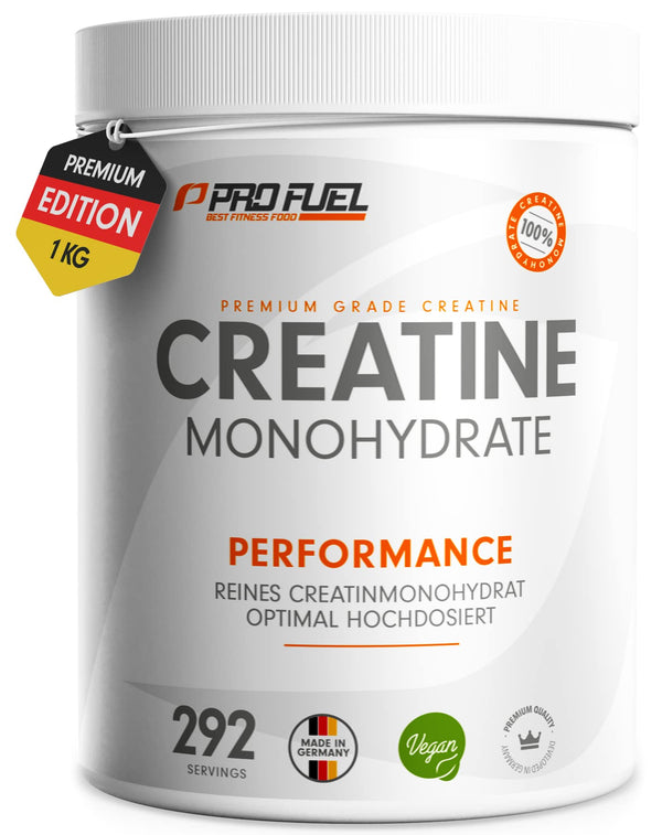 Creatine Monohydrate Powder 1kg / 1000g pure creatine monohydrate in micronized quality - optimally high-dose creatine monohydrate - creatine powder without additives, 100% vegan - 292-day supply