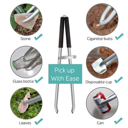 EJG 92 cm Long Commercial Garbage Grabber, All-Purpose Grabber, Lightweight Aluminum &amp; Rustproof, Trash Tongs, Waste Collection Garden Grabber Plogging for Garbage Collection (Black)