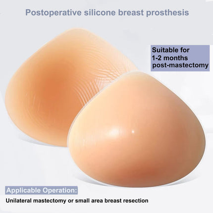ELMIKA Silicone Breast Forms Triangle Mastectomy Breast Prosthesis Bra Pad Enhancer, Cup B 250g/piece