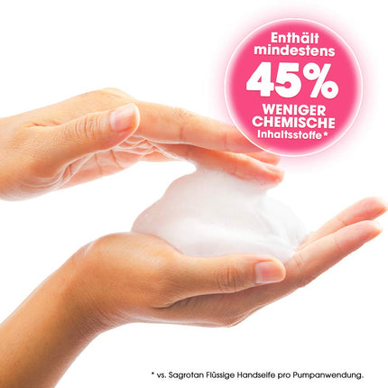 Sagrotan Velvet Foam Refill Cherry Blossom &amp; Rose – 8 x 250 ml foam soap in a practical value pack