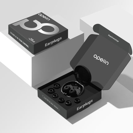 OPEIIN Earplugs for Sleeping - New Flexible Silicone, Ultra-Soft Reusable Noise-Reducing Earplugs for Sleep, Concentration, Travel | with 8 Tips in XS/S/M/L | 28dB (SNR)