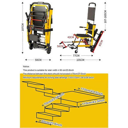 WOLWES Electric Stairlift Wheelchair for Elderly People, Aluminum Alloy Yellow