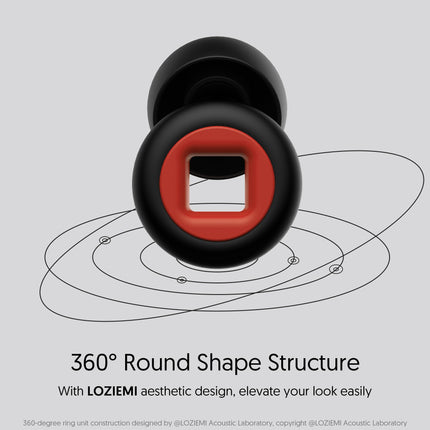 LOZIEMI Quiet Earplugs for Sleeping and Noise Reduction - Super Soft, Reusable Flexible Silicone Hearing Protection for Concerts, Noise Sensitivity - 8 Earplugs (Black, Medium)