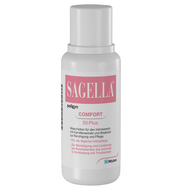 SAGELLA poligyn - Comfort 50 Plus: Intimate wash lotion with chamomile extract and bisabolol, intimate care from menopause, 500 ml