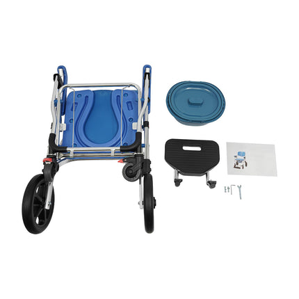 HuKaiL Commode Chair with Wheels, Mobile Toilet Stool for Adults with Built-in Bucket and Adjustable Armrests, Shower Chair Commode Chair 125Kg Load Capacity for Patients Seniors Disabled