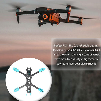 ZLXHDL FPV Drone Frame, 225mm Carbon Fiber Racing Quadcopter Frame, Professional Wheelbase for RC Drone Accessories, H-Shaped Design (Blue)