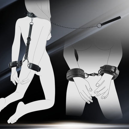 5 in 1 Bondage Restraints Sex Set, BDSM Toys with Collar Handcuffs Sex Bed, Blindfold, Bondage Set Restraints Women, Erotic BDSM Toys Hard, SM Sex Toys for Couples Extreme Sex