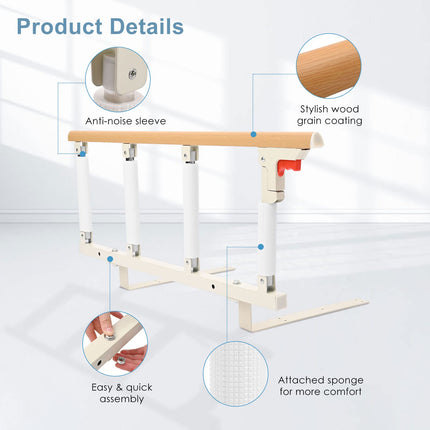 Hlieeosfcn Bed Rail, Bed Rail for Elderly, Foldable Fall Protection Safety Bed Guard, Bed Railing for Elderly Seniors, Adults, Disabled and Children, Foldable Hospital