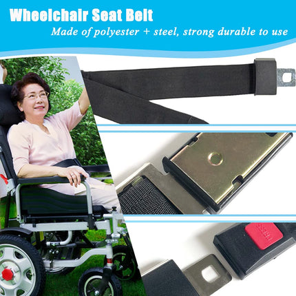 Elderly wheelchair safety belt for disabled patients - electric scooter, replacement strap accessory, adjustable up to 127 cm length, 3.8 cm width