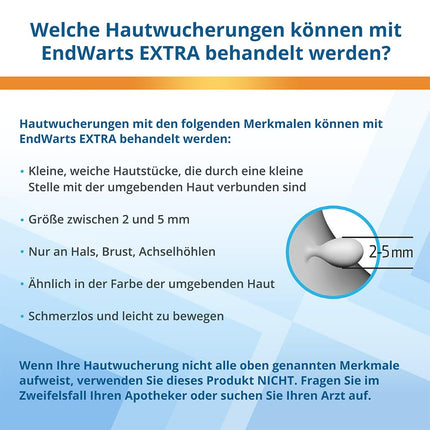 EndWarts EXTRA: Treating pedunculated warts, freezing solution for treating pedunculated warts on the neck, chest &amp; armpits, 9 disposable tips &amp; 9 plasters, patches, spray