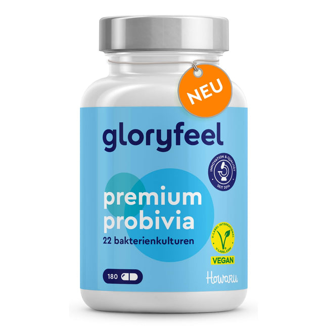 Premium Probivia Culture Complex - Branded raw material HOWARU® - 22 strains + inulin - including Lactobacillus, Bifidobacterium - 10 billion CFU per day - 180 gastro-resistant capsules - intestinal flora support