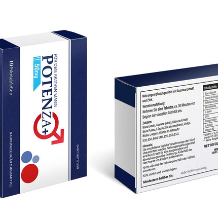 NEW: Potenza for men - high dose with Maca, Guarana, Muira Puama, L-Arginine and Zinc for men - Premium Quality (50)