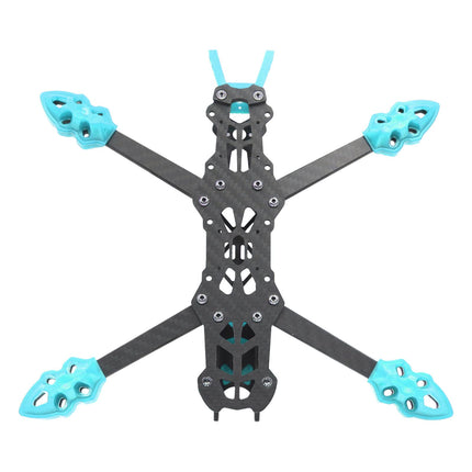 ZLXHDL FPV Drone Frame, 225mm Carbon Fiber Racing Quadcopter Frame, Professional Wheelbase for RC Drone Accessories, H-Shaped Design (Blue)