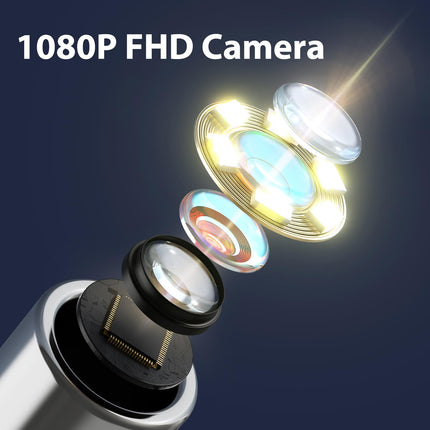 Earwax Remover Otoscope Hopefox 1080P WiFi Ear Cleaner, 360° Wide Angle Otoscope Camera for Adults, Children and Pets with Dust Cover