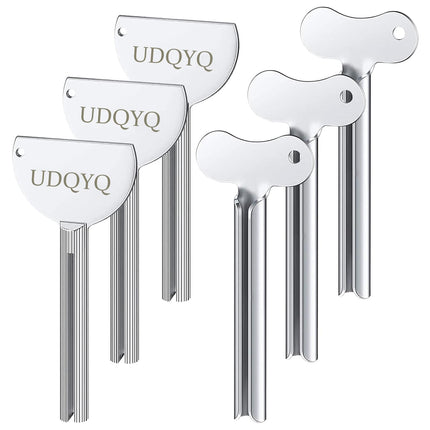 UDQYQ 6 pieces tube squeezer stainless steel tube squeezer metal tube press tube roller for toothpaste, hair dye, pigments, suitable for kitchen, bathroom, studio.